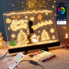 LED Note Board with Colors/App-Controlled,14''x10'' Acrylic Light Up Message ...