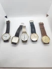 Lot of 5 Vintage Timex Watches Quartz Indiglo Day Date Dual Time Mens Untested