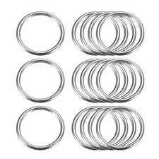 Metal O Rings, 15pcs 30mm 1.18" ID 3mm Thick Welded O-Ringe, Silver Tone