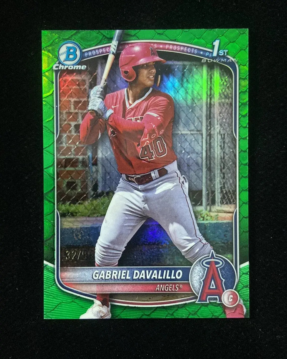 2025 Topps Bowman Chrome Green Reptilian Gabriel Davalillo 1st 32/99 LXFS