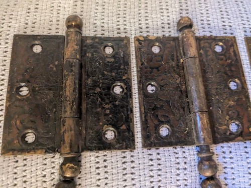 Lotto di cerniere per porte antiche vittoriane decorate recuperate pomelli per porte piastre frontali - Foto 19 di 24