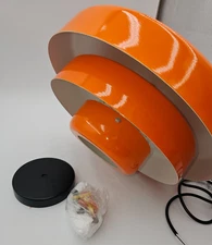 Mid Century Pendant Light Fixtures Orange Ceiling Pendant Lighting 3-Layer Metal