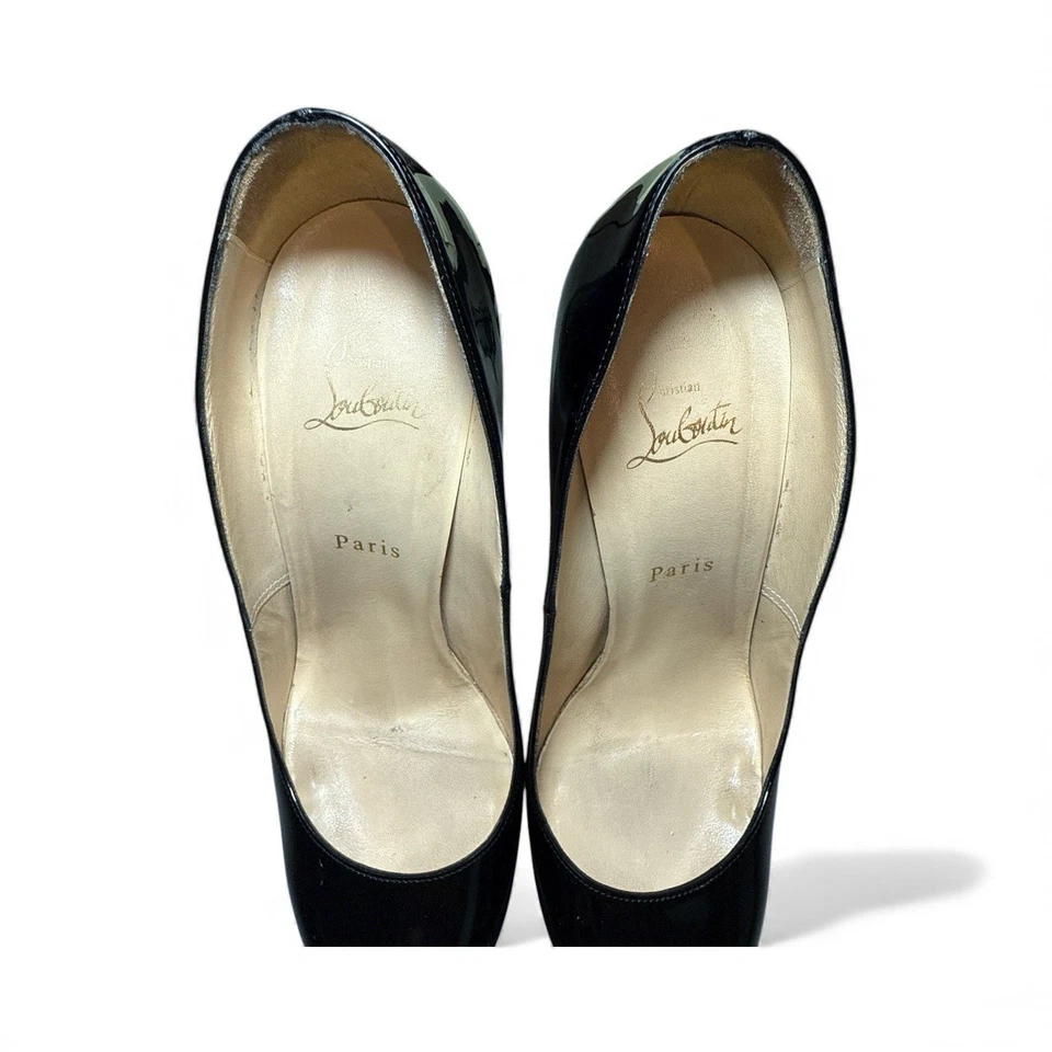 Christian Louboutin Women's Size 9 40.5 Black Patent Leather Pumps - Image 3 of 4