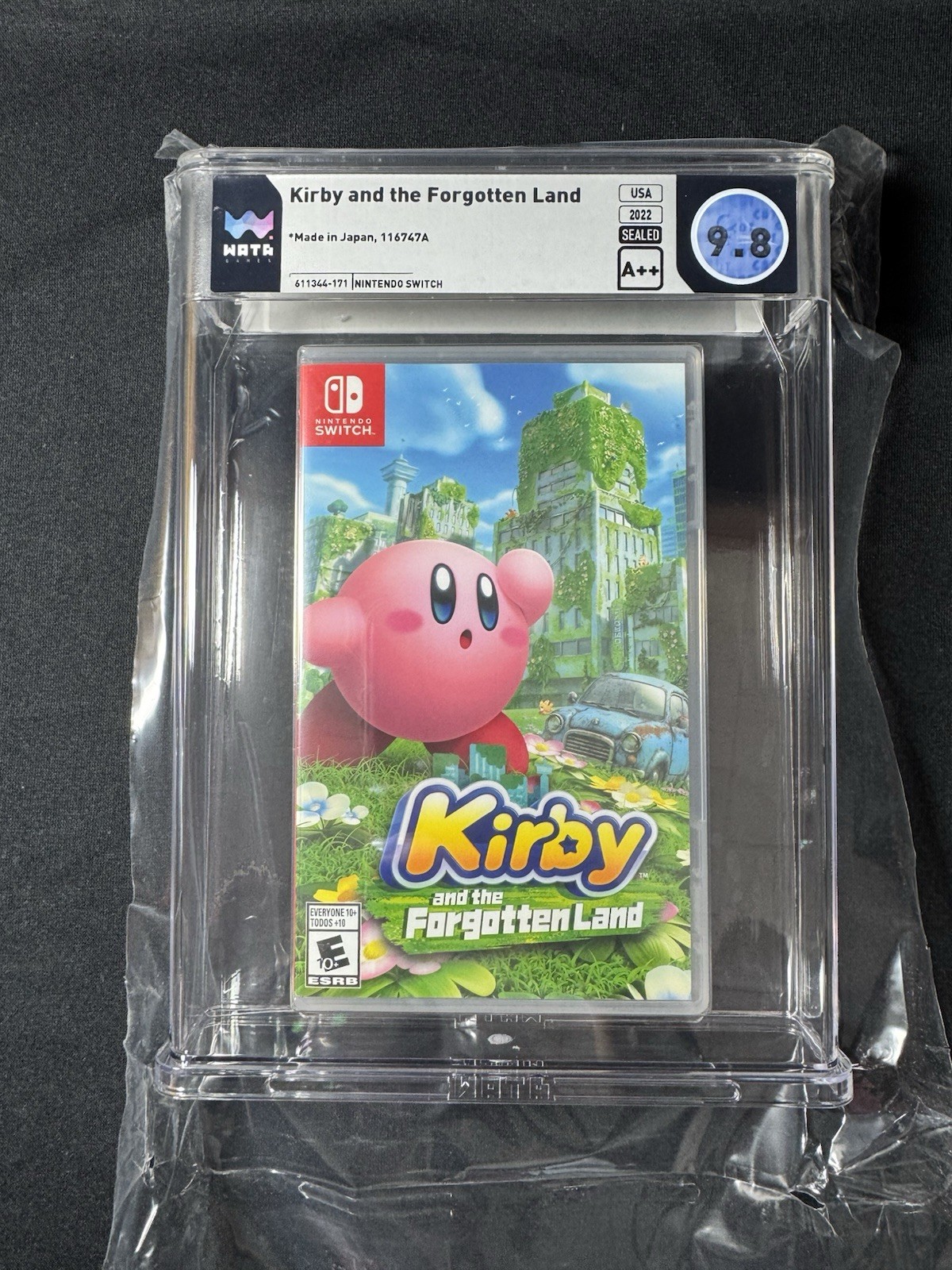 Graded WATA 9.8 A++ 'Kirby and The Forgotten Land' Nintendo Switch 1st Print CGC