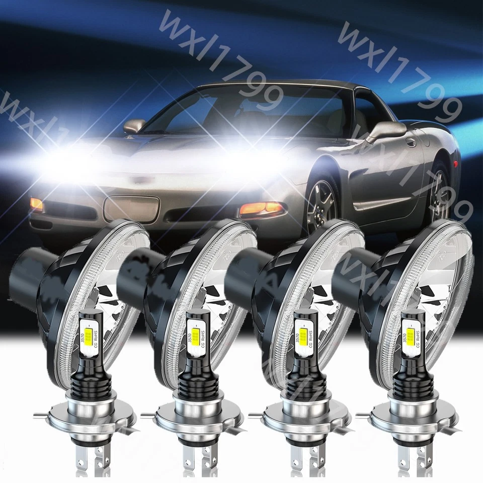 4x 5.75" 5-3/4" Faro LED Redondo haz Alto-Bajo apto para BMW 325i 528i 535i E30 Foto 3 de 4
