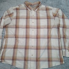 Eddie Bauer Shirt Mens 2XL Biege Pocket Button Up Fishing Outdoors Lightweight
