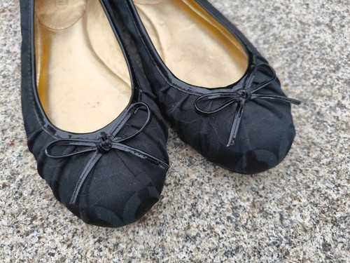 Coach Signature schwarz gold Ballerinas Damenschuhe Größe US 7 B - Bild 3 von 12