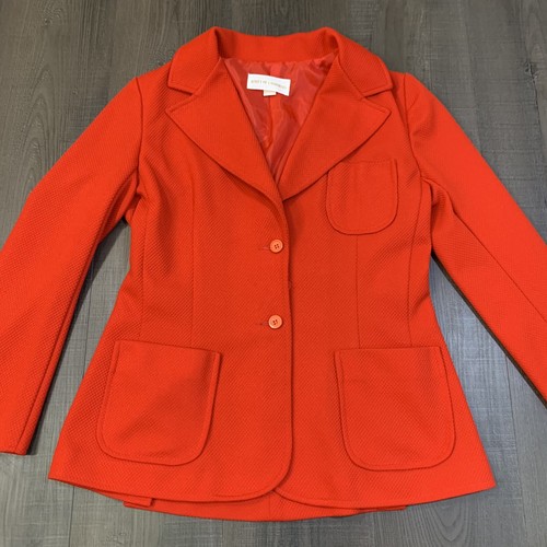 VTG Retro RED textured Koret Of California Work Jacket Blazer sz M/L See Meas. - Picture 3 of 11