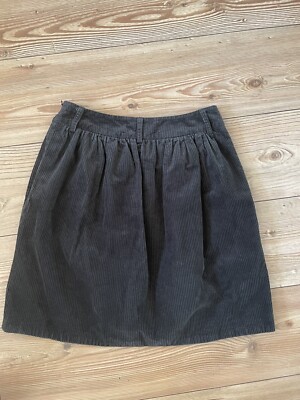 Toast Wrap Front Lined   Knee Charcoal Black Smock Style   Skirt Uk 8