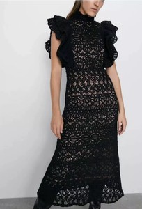black mini sheer dress Mesh Button Up BK-BS-1-20-7D-HK Machine wash or professional The Disco Mini Dress Size:UK 16 (XL)