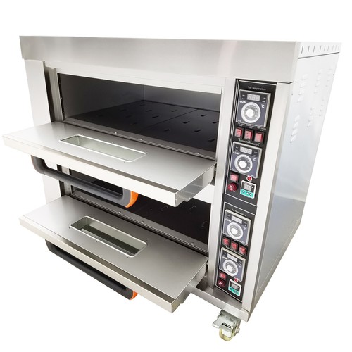 220V 13.2KW Commercial Movable Double Pizza Bread Oven Electric Toast Oven - Picture 6 of 18