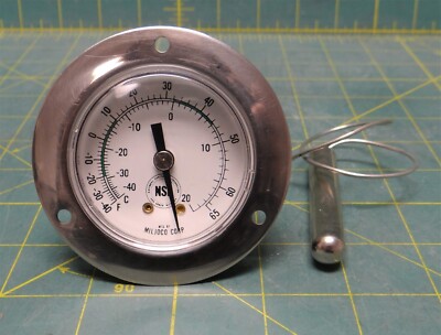 Miljoco Vapor Actuated Refrigeration Thermometer 2'' Dial -40-65°F V20362002