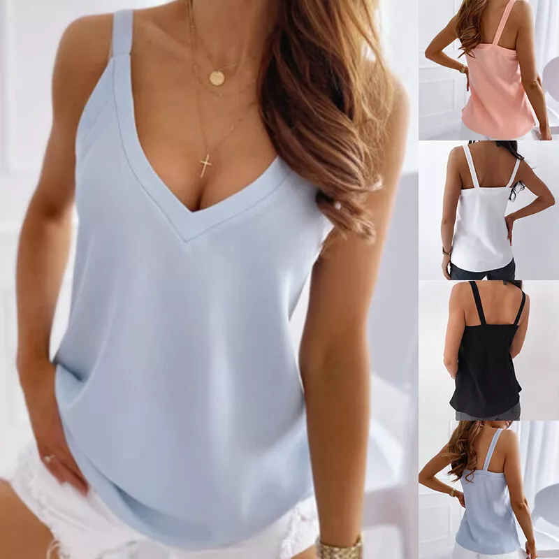 Flowy Camisole for Women Summer Sexy Round Neck Sleeveless Lace