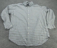 Daniel Cremieux Shirt Mens Large Blue Plaid Long Sleeve Button Up Cotton Adult L