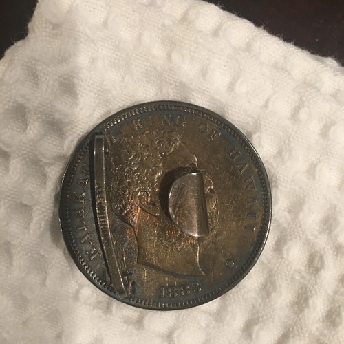 Hawaii 1883 king coin enamel belt buckel - Picture 7 of 7