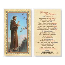Saint Francis - A Prayer of St Francis of Assisi - Laminated Holy Card E106-311