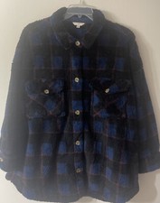 Terra & Sky's Fleece Shacket  2x Multi Color Super Cozy & Soft!