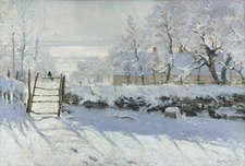 The Magpie by Claude Monet, Giclee Canvas Print, in various sizes