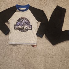 Jurassic World Boys 2 Piece Lounge Pajama Set Size 5-6 New