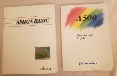 COMMODORE AMIGA A500 BEDIENUNGSANLEITUNG & AMIGA BASIC BEDIENUNGSANLEITUNG VINTAGE COMPUTER