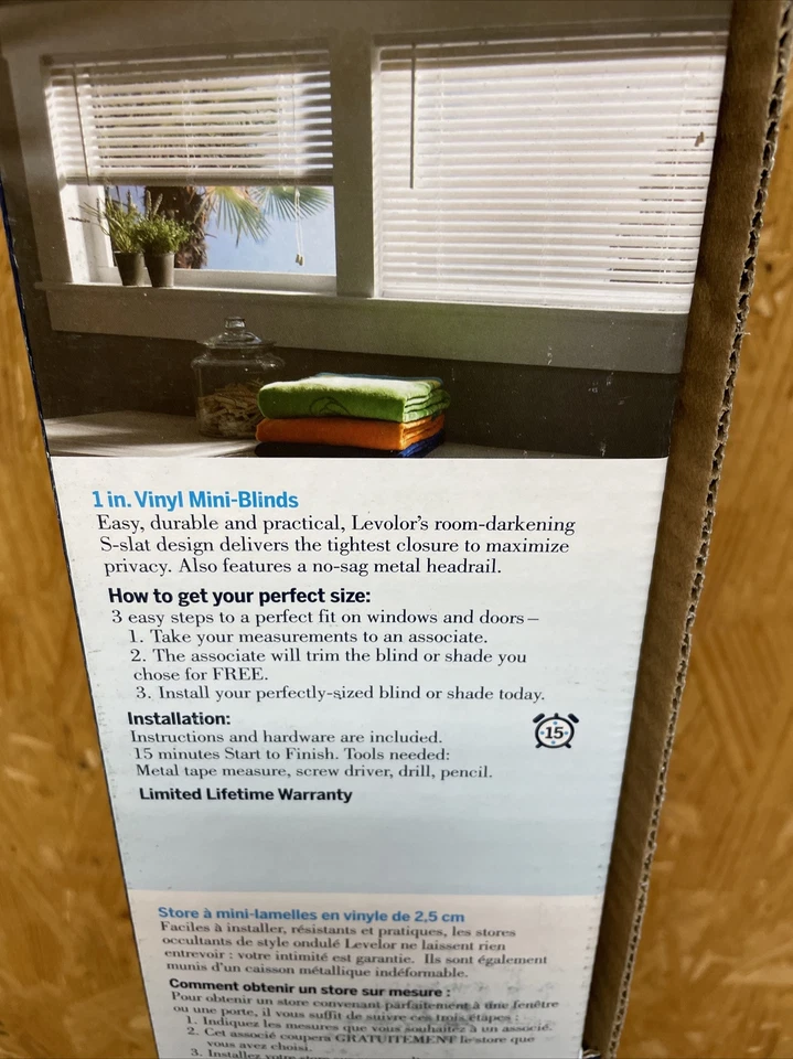 Mini persianas de vinilo blanco LECOLOR 0169771-1 pulgadas 72 pulgadas acto 71,5" x 72 pulgadas OFERTAS POPULARES Foto 4 de 4