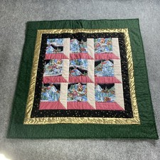 Christmas Wall Hanging Quilt Handmade Square Printed Town Scenes Snow