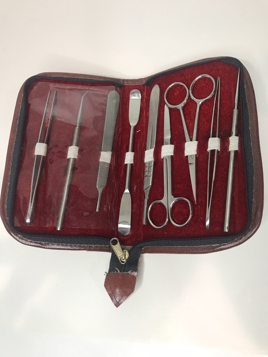 Leather Surgical Field Doctor Surgeon Kit -In Felt Lined Pouch