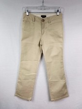 Banana Republic Stretch Khaki Pants Women's Size 2R Slit Hem Beige Career Work