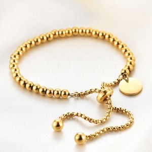 Authentic 18K Gold Plated Beaded Slider Bracelet
