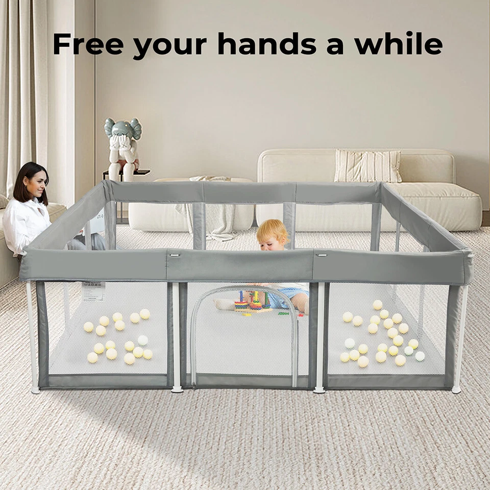 Bopeep Kids Playpen Pop-up Foldable Baby Safety Mesh Fence Toddler Play Center - image 3 of 4