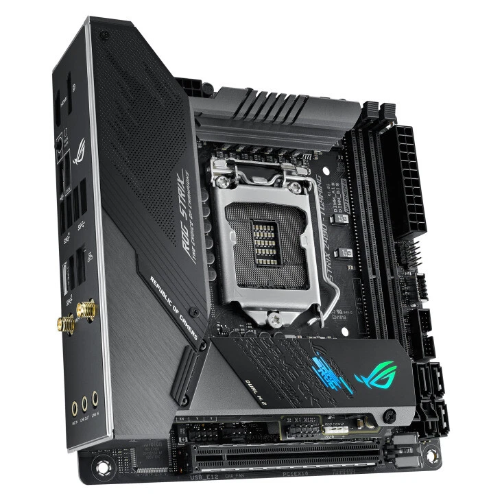 ASUS ROG STRIX Z490-I Gaming Motherboard Intel Z490 Mini-ITX LGA 1200 2×M.2 Core - Image 4 of 4
