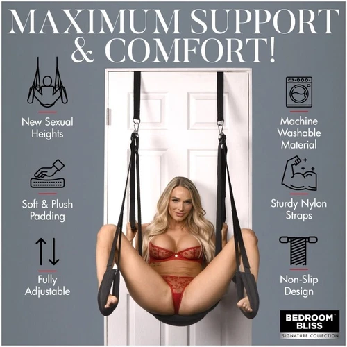 Hanging on Door Sex Swing Leg Spreader Sling with Seat Adult Love Position Aid - Picture 2 of 8