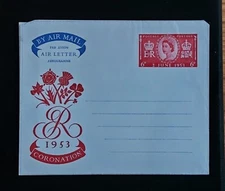 1953 & 1960's 6d CORONATION & 6d CHRISTMAS UNUSED AIR MAIL LETTERS SEE PICTURES