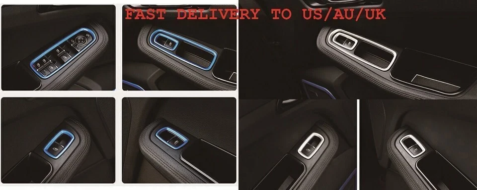 5Pcs Interior Window Lift Switch Cover Trim For Porsche Cayenne Macan Panamera Foto 4 de 4