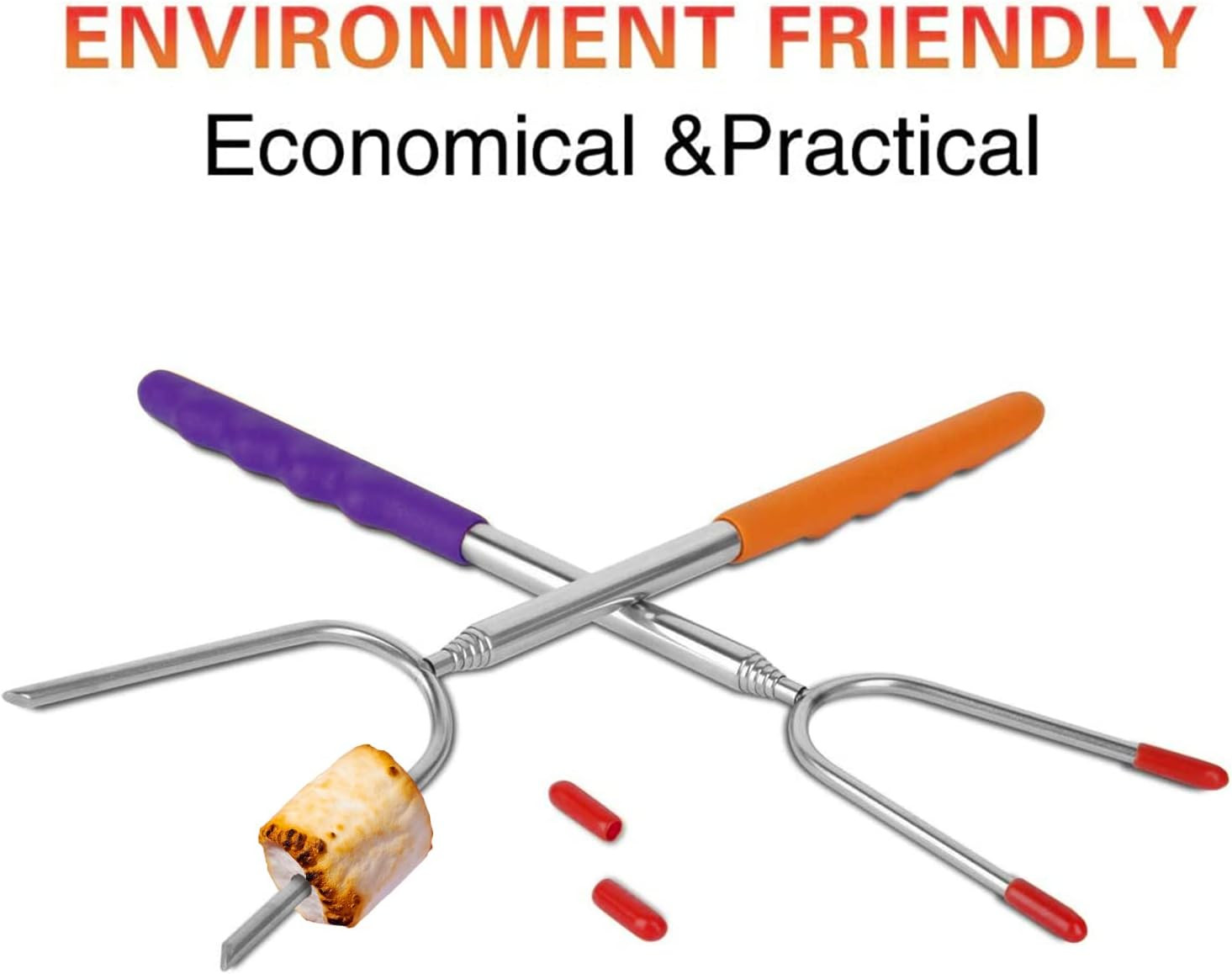 Briout Marshmallow Roasting Sticks 12 Colors Extra Long 45'' Stainless Telescopi