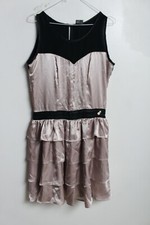 Hooch Womens Vintage y2k Satin Frill Party Dress - Size 10 (k5)
