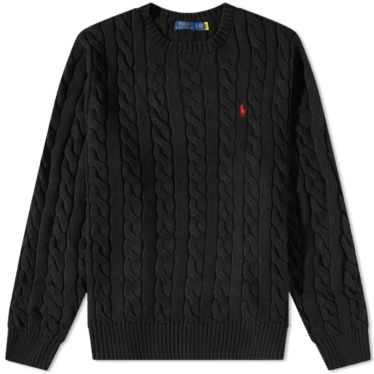 Polo Ralph Lauren Cotton Cable Crew Knit, Black, XXL | eBay