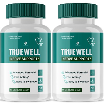 (2 Pack) Truewell Nerve Support Relief Supplement, True Well (120 Capsules)