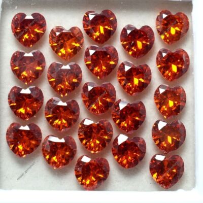 30 Stck. Natürlicher Edelstein Orange Saphir ZERTIFIZIERT Lose Herzschliff 6 ...