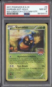 Karrablast 2011 Pokemon Black & White 8/101 2011 City Championships Staff PSA 8