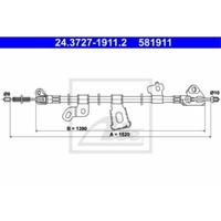 ATE Handbremsseil Bremsseil Hinten Links Passend FüR Toyota Yaris SCP1_ NLP1_