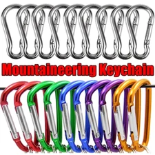 50PCS 2" Aluminum Clip Keychain Buckle Clips D Shape Spring Snap Hook Carabiners