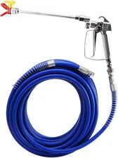 Airless Paint Spray Gun and 50 Feet Hose Swivel Joint Tool Kit with Silver 