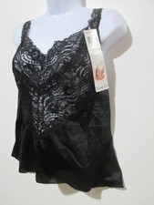 NWT Sz 40 Vtg Vanity Fair Camisole Top Black Lace Front Top Coquette Fairy Goth