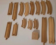 Lot of 15 Pieces Random Wooden Railway Fits Thomas Brio Ikea Train Track LOT 5 