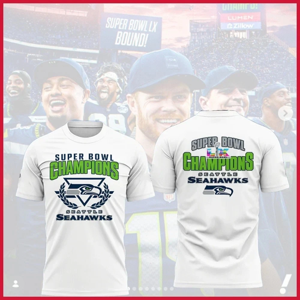 Seattle Seahawks Super Bowl LX Champions 2026 T-Shirt