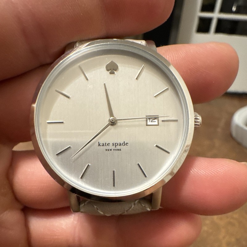 kate spade 0846 Metro Women's Quartz Silver Dial Gray Leather Date Watch