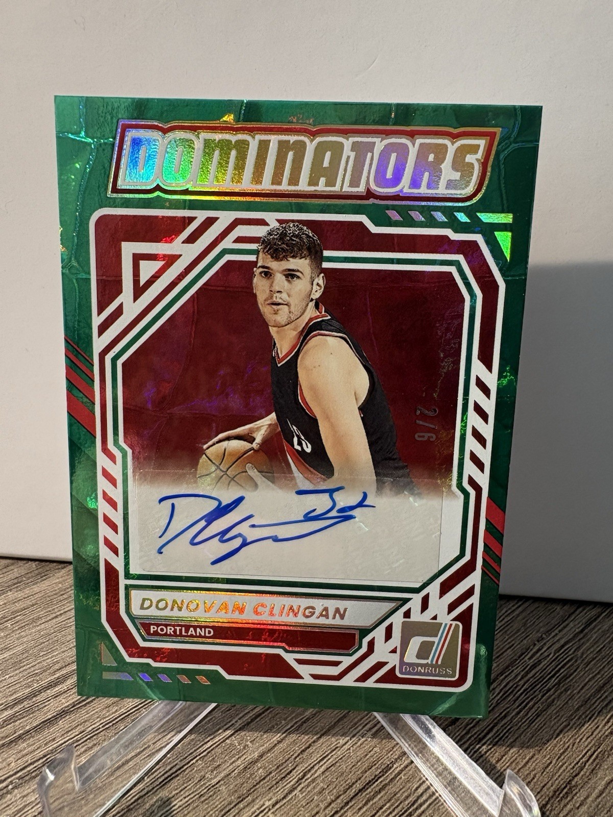 2025 Panini Donruss Donovan Clingan /6 Green FOTL SSP Dominators DOM-DCG