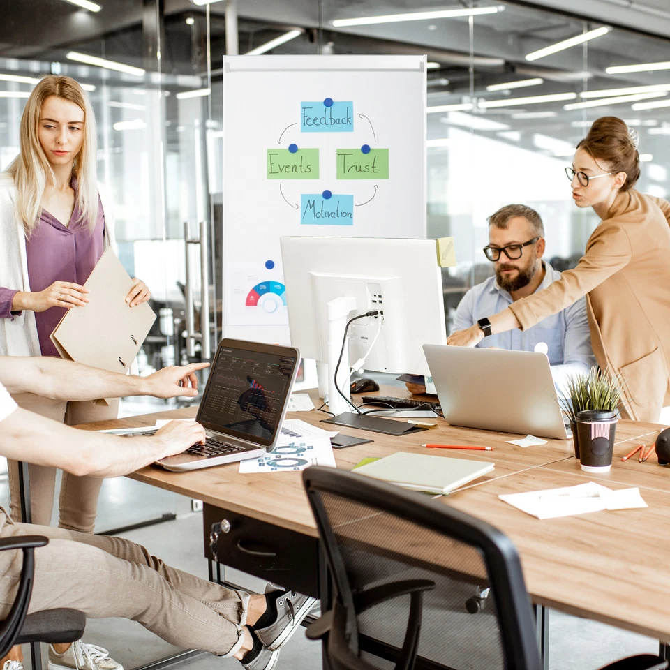 Flipchart mobil Whiteboard mit Rollen Präsentationstafel Moderationstafel - Bild 3 von 4