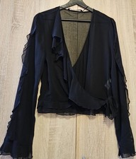 Zara Damen, Langarm-Bluse, Größe XS, Farbe Schwarz, Neu Ohne Etikett